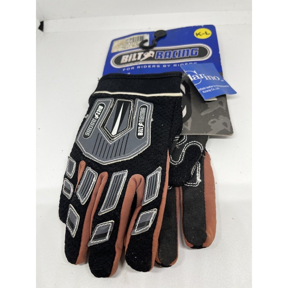 BILT Kid Youth NEW Racing Motocross MX Riding Gloves Gray Black Sz  K-Lg ATV